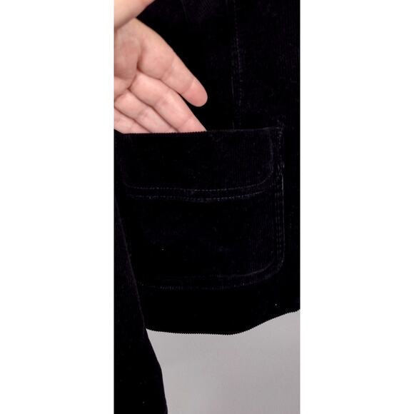 Talbots Dark Black Lined Corduroy Jacket 10 Classic Office Whimsygoth - Picture 6 of 16